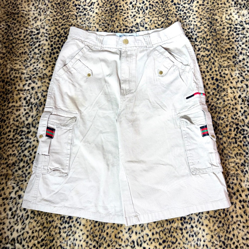 Most Official Seven M7 Baggy Beige Cargo Shorts Mens 34 Y2K Skater Streetwear